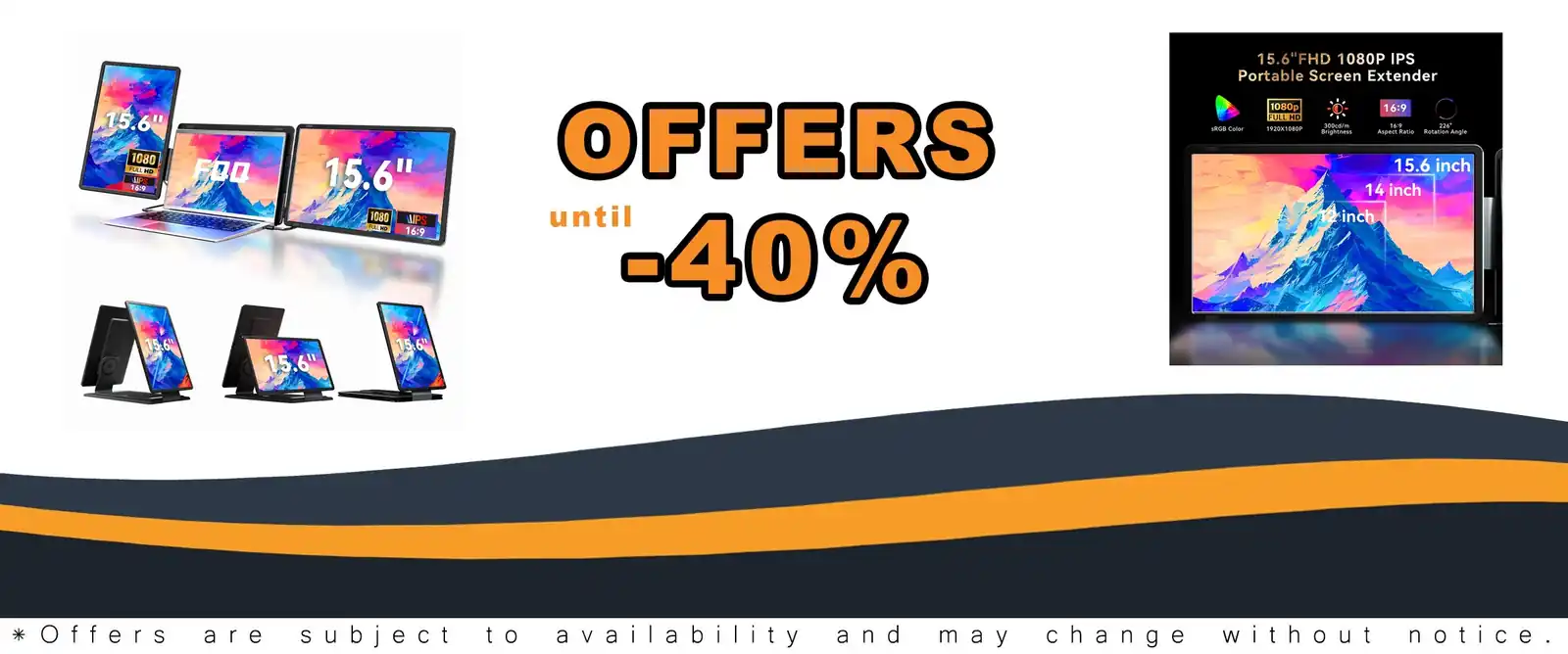 15.6 inch detachable laptop screen extender FHD IPS monitor USB-C/HDMI