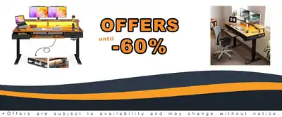 AODK Electric Standing Desk with Drawers & Keyboard Tray