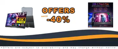 Cocopar 17.3 Inch Portable 4K UHD Monitor - Travel Laptop Second Screen