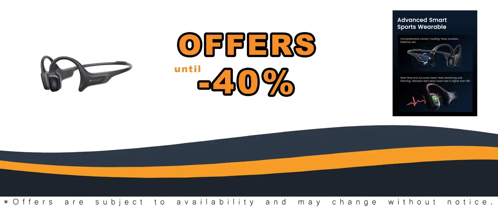 mojawa HaptiFit Terra advanced smart sports headphones, black