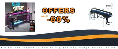 Tribesigns 75 Inch Gaming Desk - Monitor Shelf Black